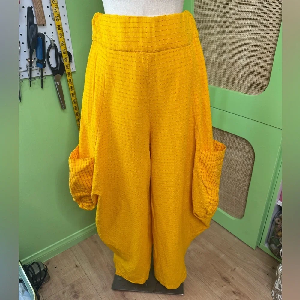 100% Cotton Lantern Pants with Pockets - Picture 1 of 4